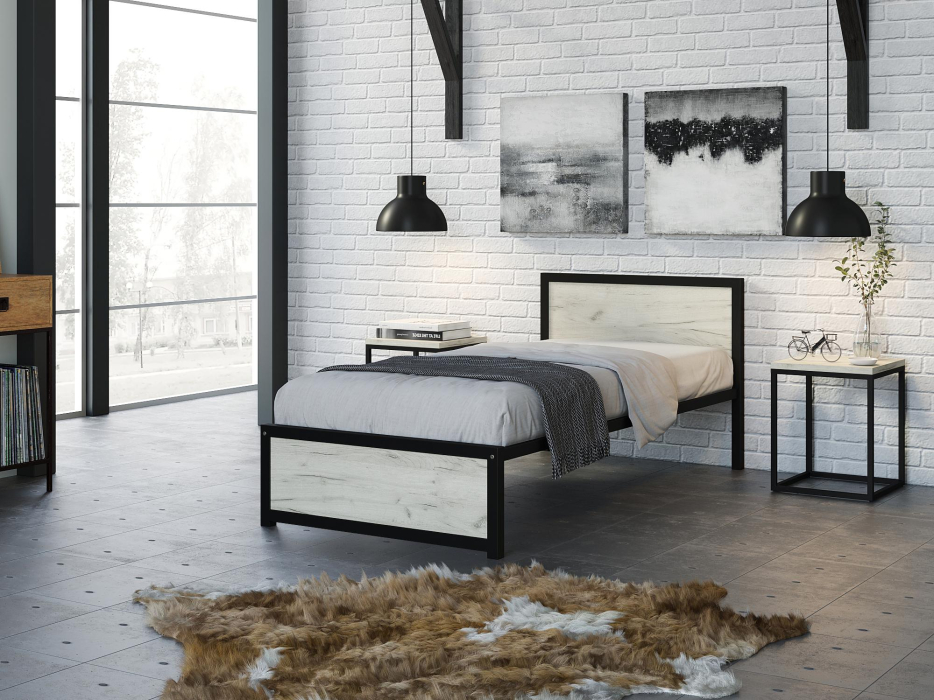 Кровати 90х190, Кровать Титан Лофт 90 без ящиков (черный)