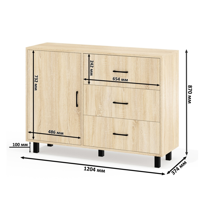 Туалетные столики, Стол туалетный для спальни с лампочками СТ-5 и тумба-комод 122-1204