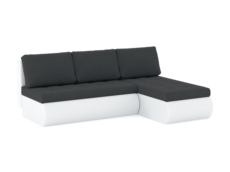 Диваны угловые в гостиную, Диван-кровать угловой Кормак без подлокотников, велюр /кож.зам