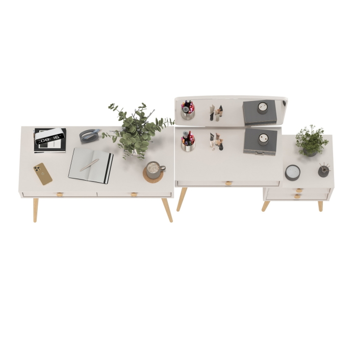 С зеркалом, Туалетный стол с зеркалом Афина и стол на ножках