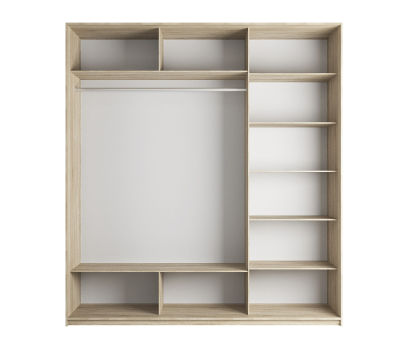 Шкафы-купе, Шкаф-купе Экспресс Медиум (2 зеркала) трио 2400 x 2400 x 600