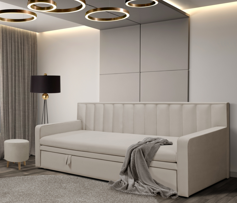 Мягкая кровать, Кровать тахта Манхэттен НПБ 1600, микровелюр