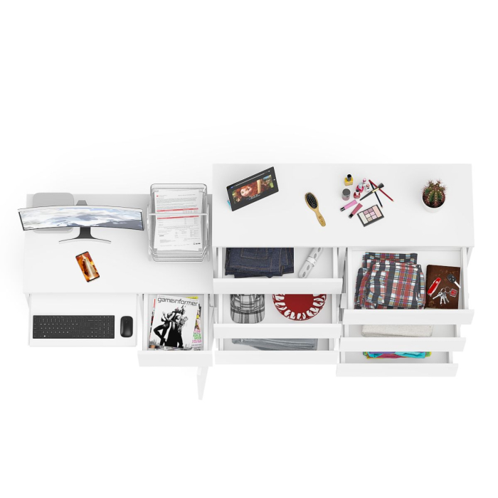 Компьютерные столы, Комод большой МК1200 10-ть ящиков Мори и стол компьютерный МС-1 правый