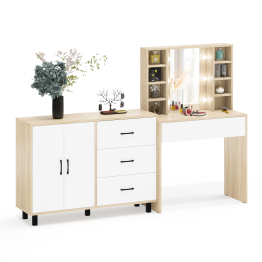 Туалетный столик с подсветкой 115 и тумба-комод 123-1204