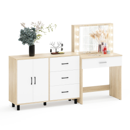 Столик туалетный с подсветкой СТ-4 и комод-тумба с ящиками 123-1204