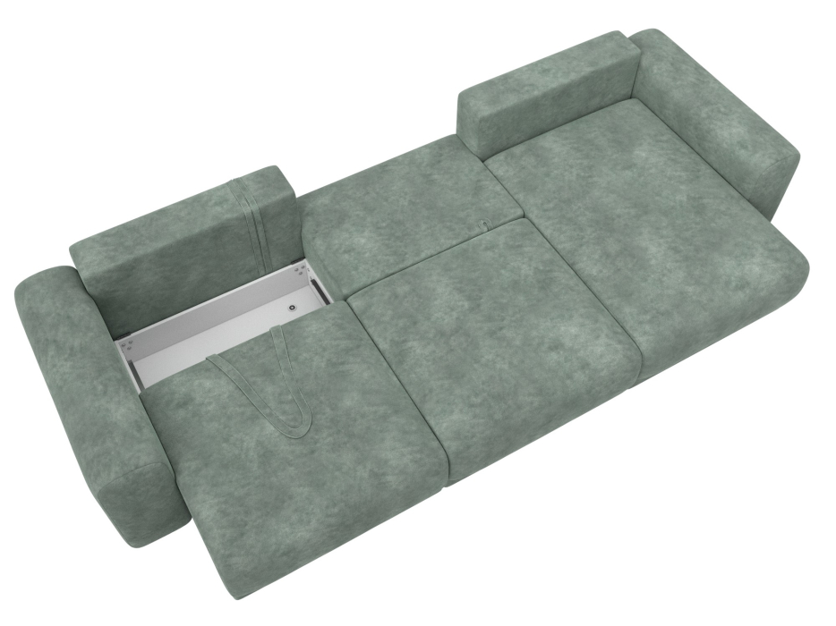 Диваны угловые в гостиную, Диван угловой Лига-056 НПБ Лонг угол универсальный, велюр BRUT