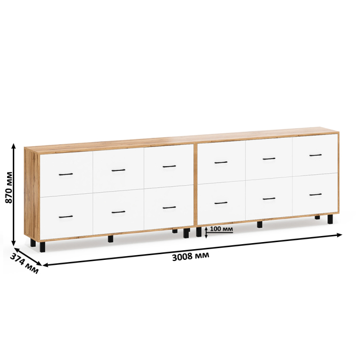 ТВ-тумбы, Два комода-тумбы с ящиками и на ножках РВК 127-1504