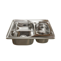 Кухонные мойки, Мойка врез 50х63 (0,8) 2-х чаш, с сифоном