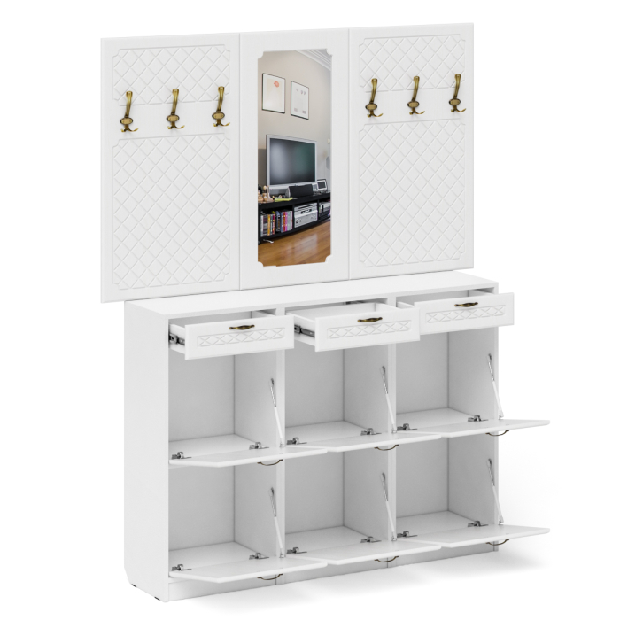 Прихожие, Прихожая П-6 № 6 МДФ фрезеровка ромб