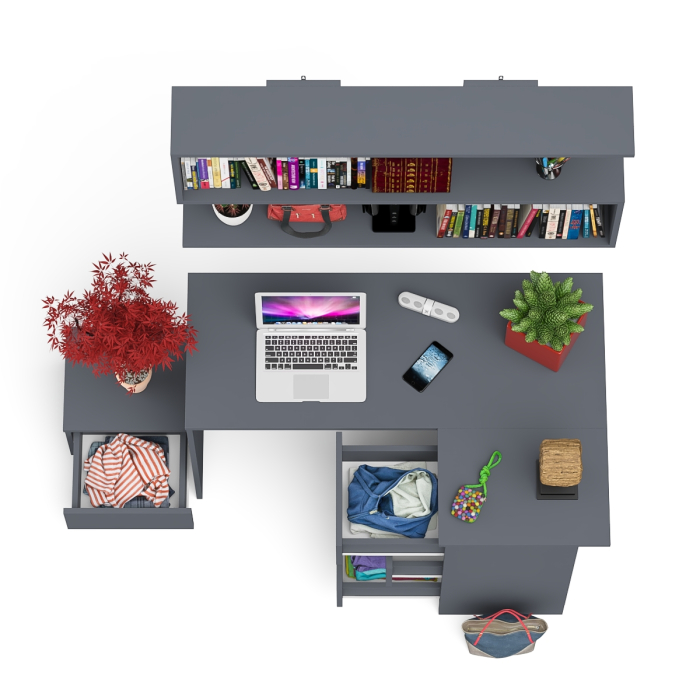 Угловые, Стол угловой компьютерный МС-16 Мори правый с полкой верхней на 1200 и тумбой ТМП400