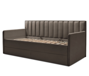 Кровать с  дополнительным спальным местом  и боковинами Порше, микровелюр