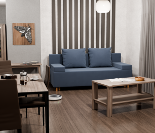 Прямой диван Инди,еврокнижка,велюр