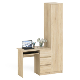 Компьютерный стол правый МС-6 с пеналом на МШ-400 Мори