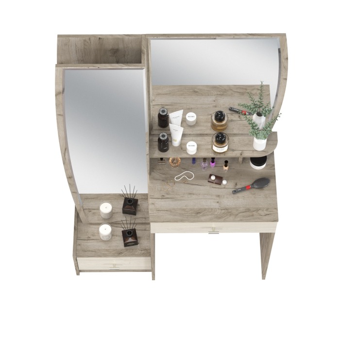 С зеркалом, Трюмо в спальню с большими зеркалами Сицилия 4-25102