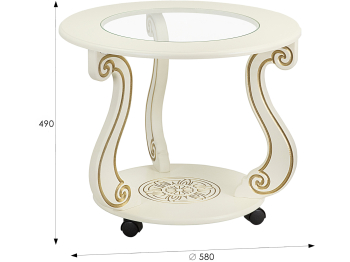 Стол журнальный Мебелик Грация (С) на колесах