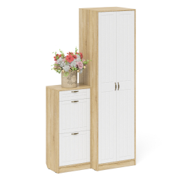 Шкаф с тумбой для обуви 2 секции П-6 № 16 МДФ фрезеровка прованс