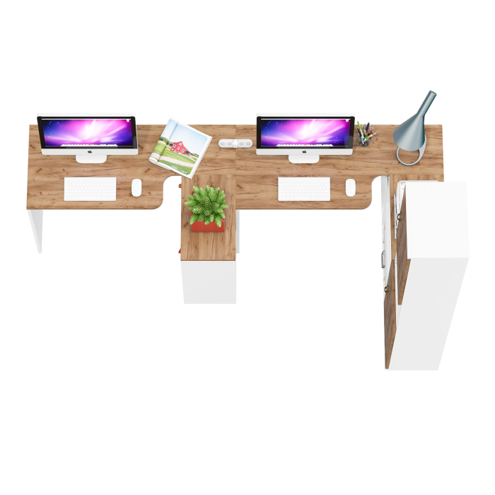 Домашние кабинеты, Два стола-трансформера для домашнего кабинета и пенал с дверками Лидер-8