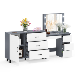 Комод-тумба 122-1204 и столик косметический с лампочками Сура