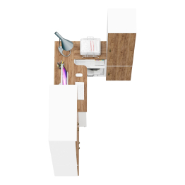 Узкий шкаф для документов с рабочим столом и шкафом с выдвижной штангой и полками 20Б Лидер-8