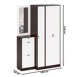 Модульная прихожая с зеркалом П-6-500 № 49 фрезеровка прованс