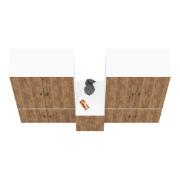 Мебель для офиса из двух платяных шкафов Лидер-8 20Б и подкатной тумбы 3.16