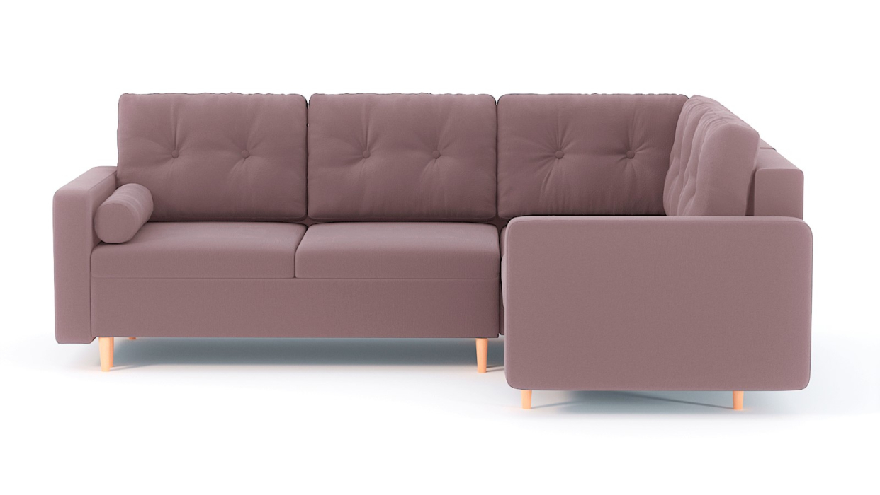 Диваны угловые в гостиную, Диван-кровать угловой еврокнижка-пантограф Белфаст модульный, велюр