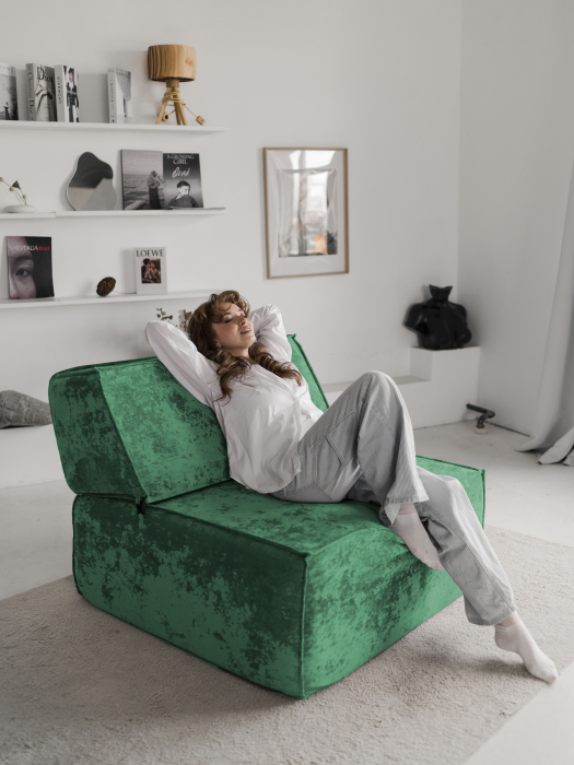 Кресло для отдыха, Бескаркасное кресло Клайд,плюше