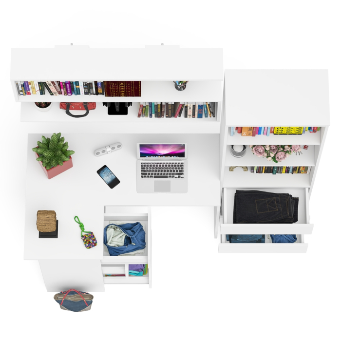 Домашние кабинеты, Уголок школьника Мори с угловым столом и полкой и стеллажом