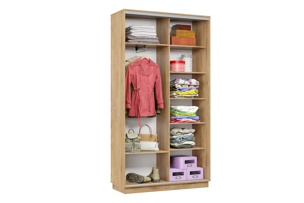 Шкафы-купе 2-х дверные, Шкаф-купе Премьер Лайт 01 Мини П-3159 двухдверный