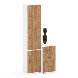 Пенал с пятью полками и тумба с тремя ящиками Лидер-8