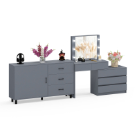 Туалетные столики, Стол-трансформер косметический с подсветкой 110 и комод-тумба три ящика 122-1504