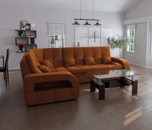 Модульный диван Майами-3,микровелюр,антивандальная ткань,венеция