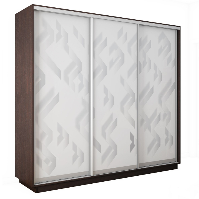 Шкафы-купе 3-х дверные, Шкаф-купе Экспресс 3-х дверный Фотопечать Ленты Стекла 180х45х220