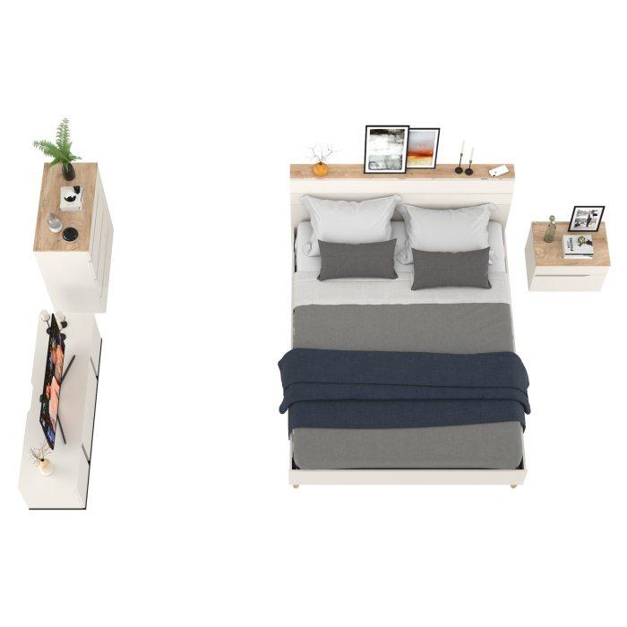 Спальные гарнитуры, Модульная мебель для спальни Муссон с тумбочкой для аппаратуры 13.276