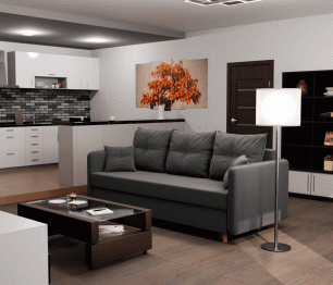 Прямой диван Лотос,НПБ,еврокнижка,велюр