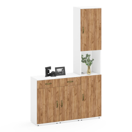 Две тумбы с ящиком и дверкой и пенал для рабочего кабинета Лидер-8