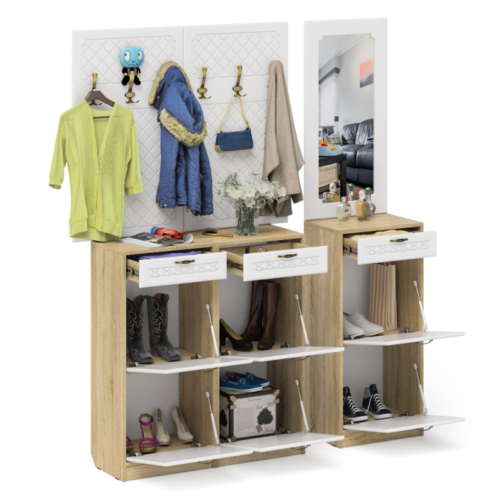 Прихожие, Прихожая П-6 № 6 МДФ фрезеровка ромб