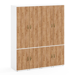 Мебельная стенка из четырёх узких шкафов с вешалкой для одежды и полкой Лидер-8