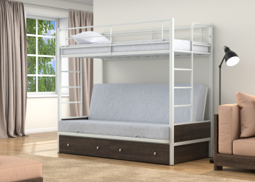 Двухъярусная кровать-диван Дакар 1 ящики Венге