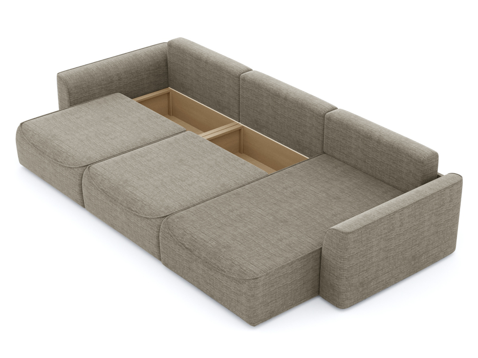 Диваны угловые в гостиную, Диван-кровать угловой Рафаэль 3 секции еврокнижка НПБ, рогожка Люкс