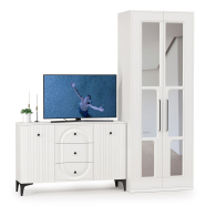 Стенки для гостиной, Шкаф для одежды с комодом-ТВ-тумбой Валенсия