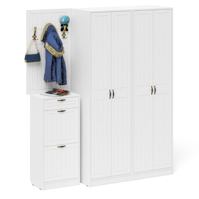 Прихожие, П-6 прихожая компоновка № 15 МДФ фрезеровка прованс