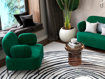 Кресло STOOL GROUP Кэнди с подлокотниками Велюр