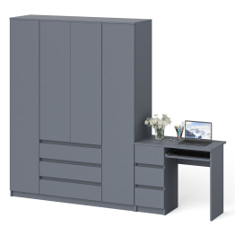 Стол компьютерный однотумбовый левый со шкафом МШ1600 Мори