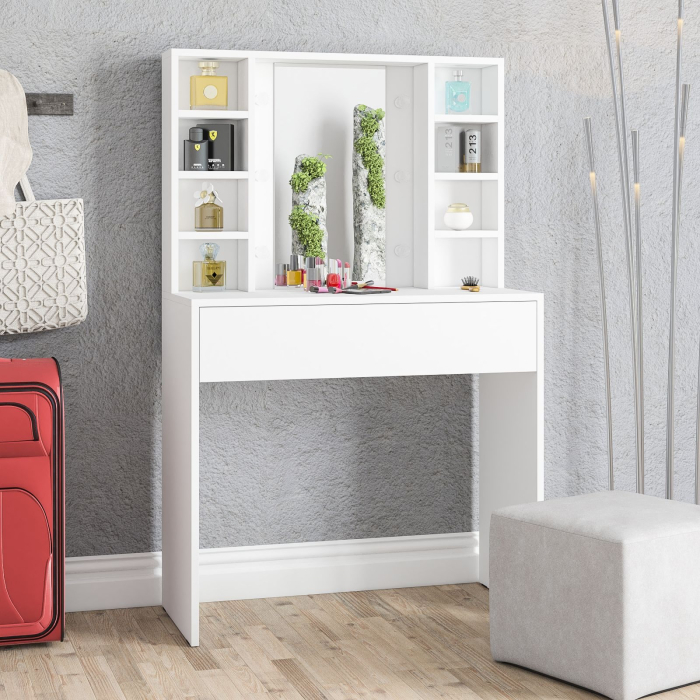 С зеркалом, Косметический стол с подсветкой 115