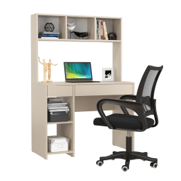 Компьютерный стол Моби Комфорт 12.77F с компьютерным креслом 103 чёрного цвета