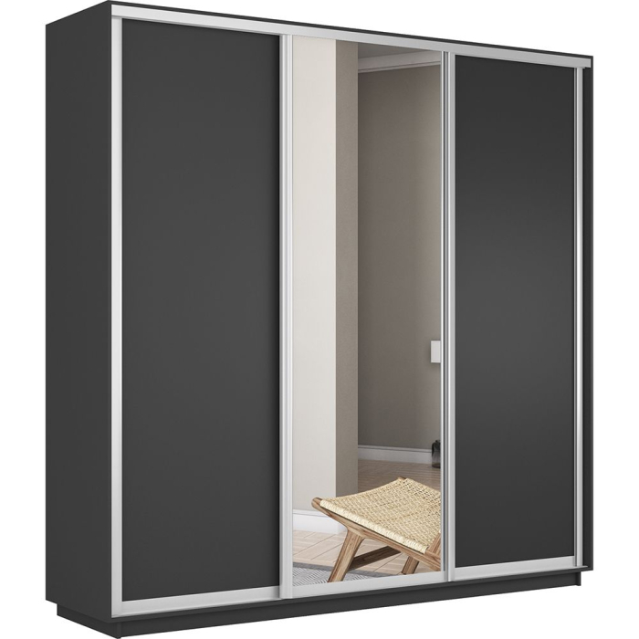 Шкафы-купе, Шкаф-купе Экспресс Медиум (1 зеркало) трио 2400 x 2400 x 600