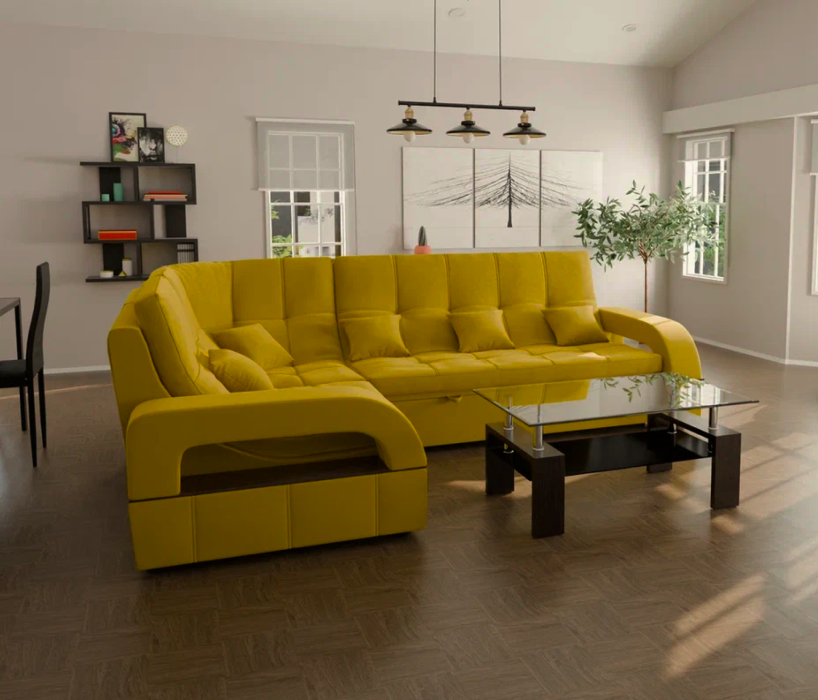 Диваны угловые в гостиную, Модульный диван Майами-3,микровелюр,антивандальная ткань,венеция