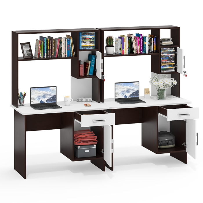 Детские столы, Два стола письменных с надстройкой МД 1-09Н