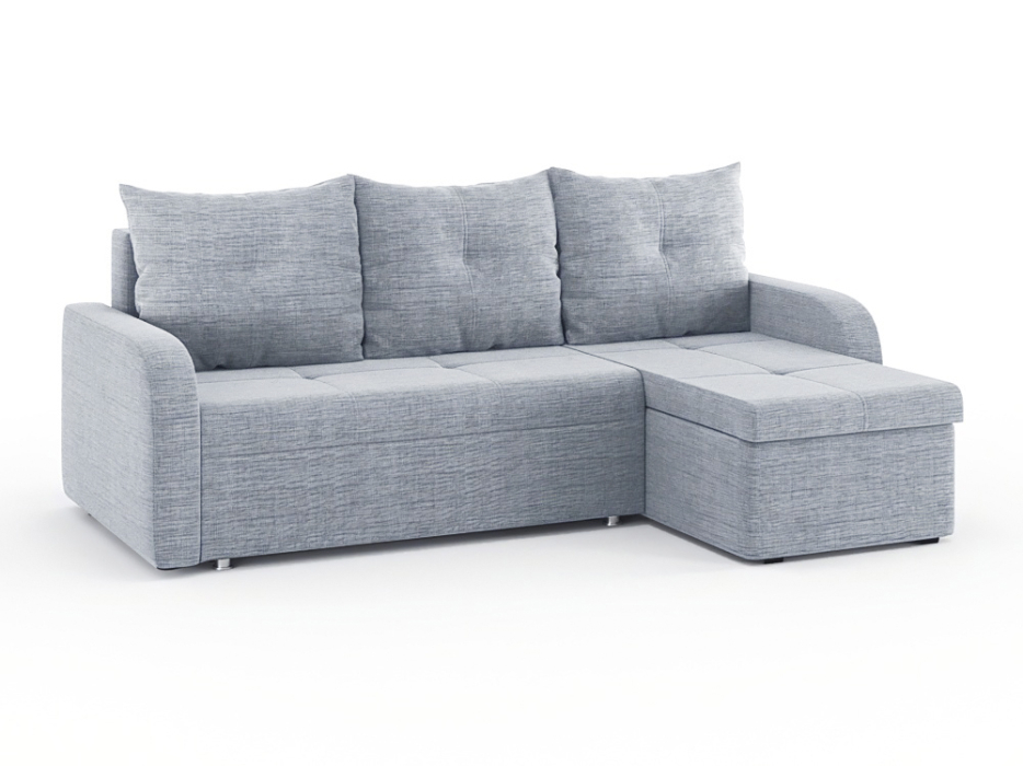 Диваны угловые в гостиную, Диван-кровать угловой Мини Люкс трехсекционная еврокнижка, рогожка Люкс